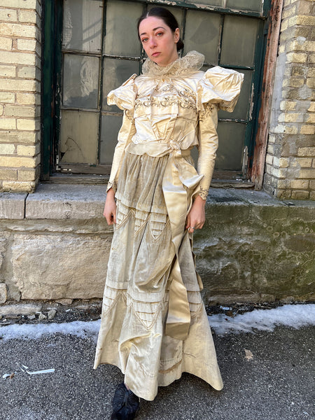 Antique 1880's Silk Puff Sleeved Bodice