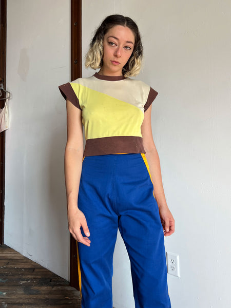 Vintage 1940's Dayglow Rayon Jersey - Cotton Tee