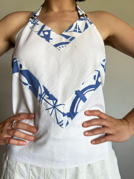 Early Vintage 1920's - Early 1930's Deco Halter Top, Beach Pajamas