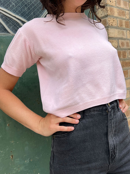 Vintage 1950's Pink Cotton Cropped Top