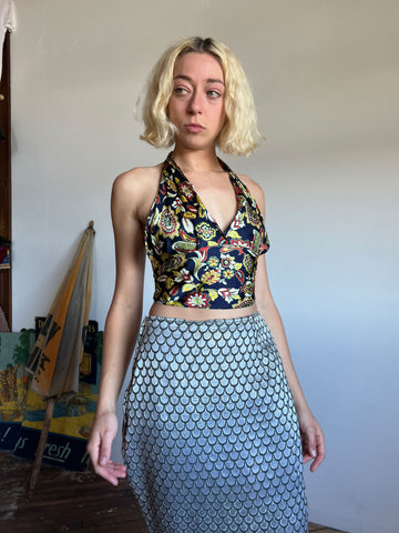 Vintage 1940's Rayon Halter Top