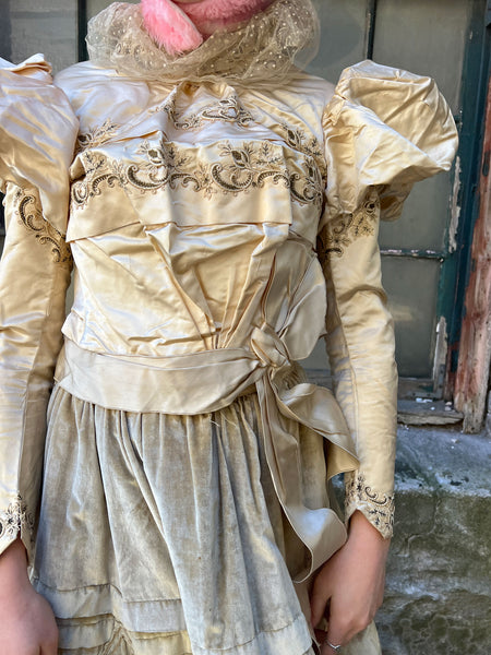 Antique 1880's Silk Puff Sleeved Bodice