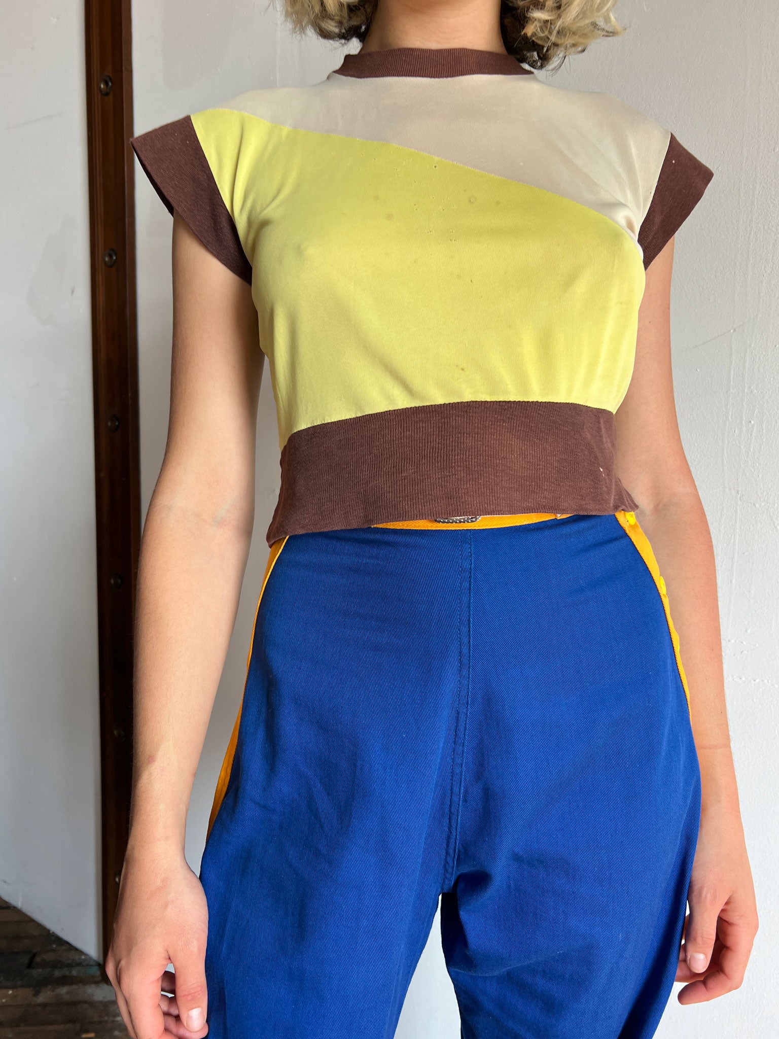 Vintage 1940's Dayglow Rayon Jersey - Cotton Tee