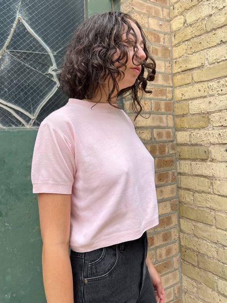 Vintage 1950's Pink Cotton Cropped Top