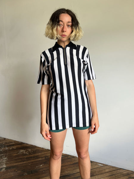 Vintage 1940's - 1950's Black and White Striped Jersey