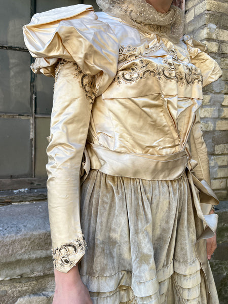 Antique 1880's Silk Puff Sleeved Bodice