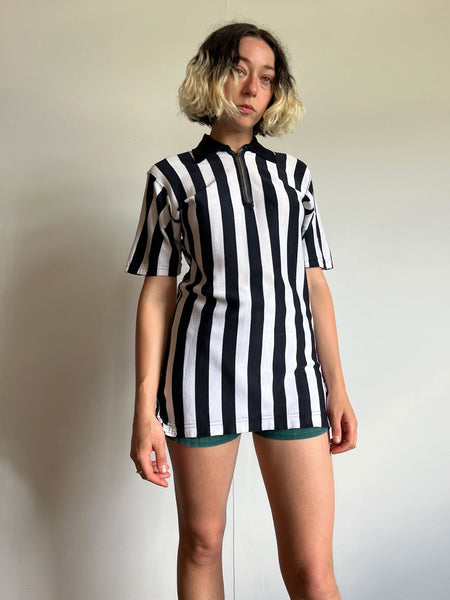 Vintage 1940's - 1950's Black and White Striped Jersey