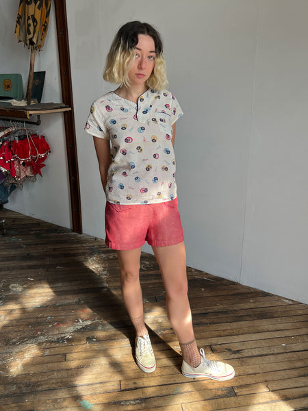 Vintage 1940's Ivy League Seersucker Top