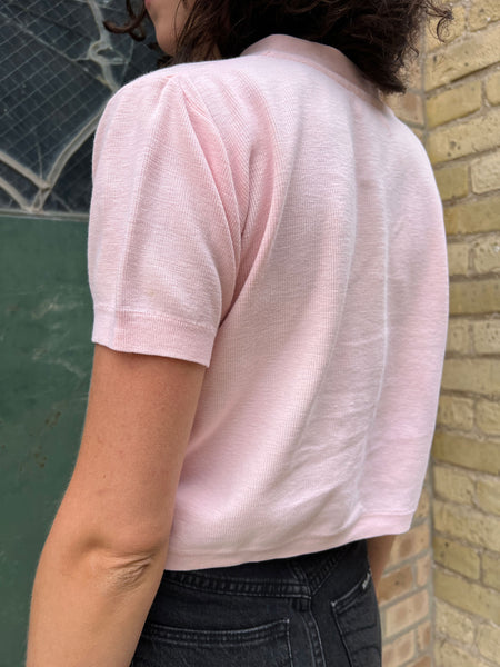 Vintage 1950's Pink Cotton Cropped Top