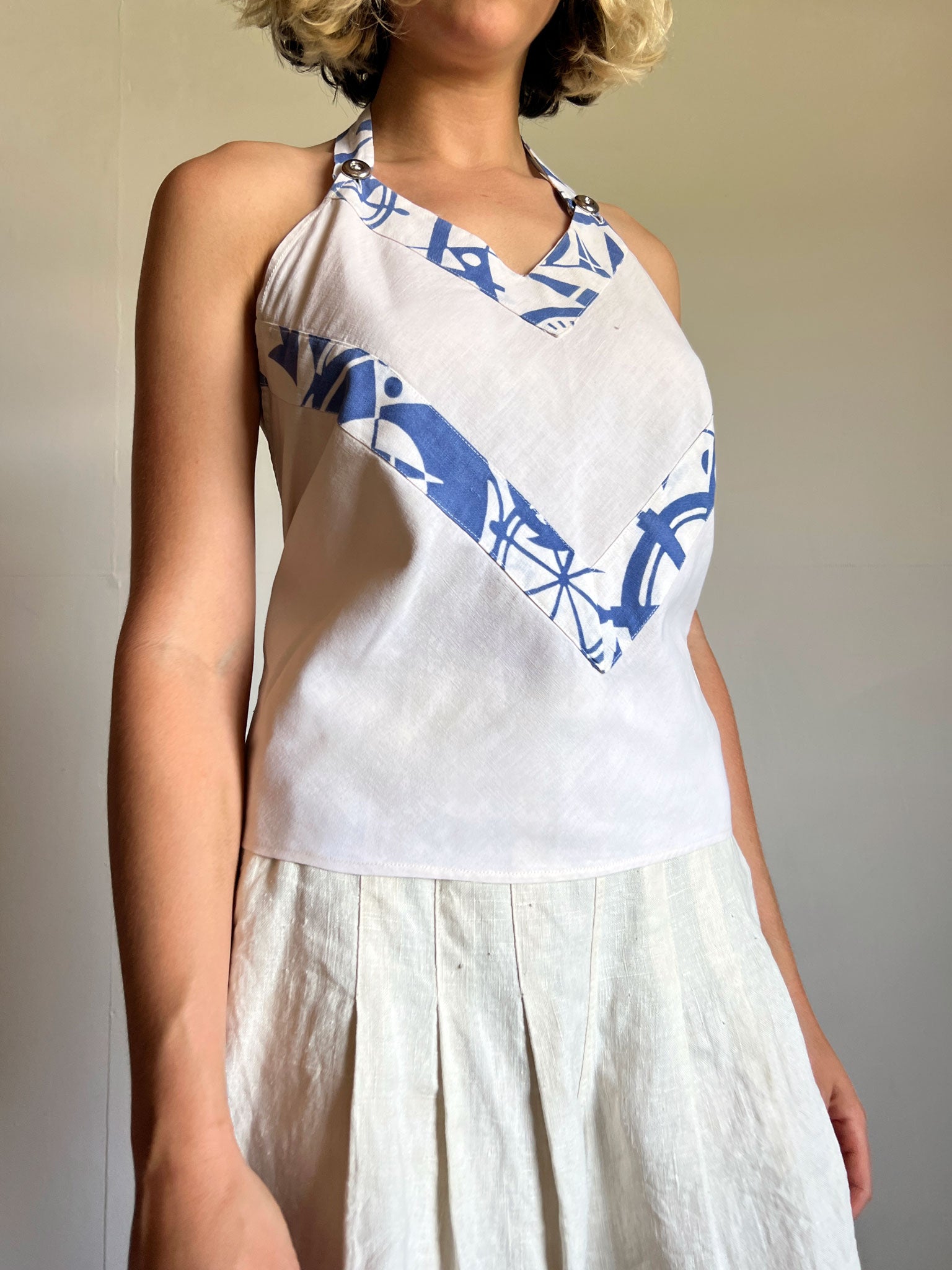 Early Vintage 1920's - Early 1930's Deco Halter Top, Beach Pajamas