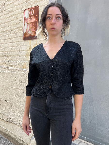 Vintage 1930's Black Blouse