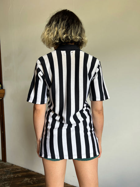 Vintage 1940's - 1950's Black and White Striped Jersey