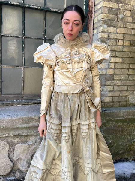 Antique 1880's Silk Puff Sleeved Bodice