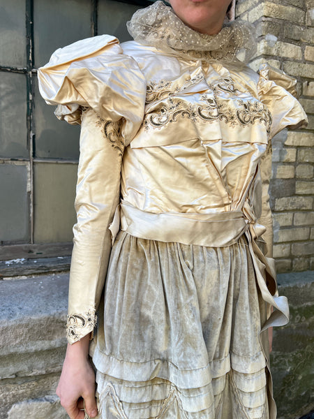 Antique 1880's Silk Puff Sleeved Bodice