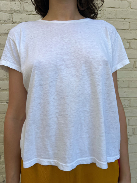 Vintage 1960's White Cotton Paper Thin T-Shirt