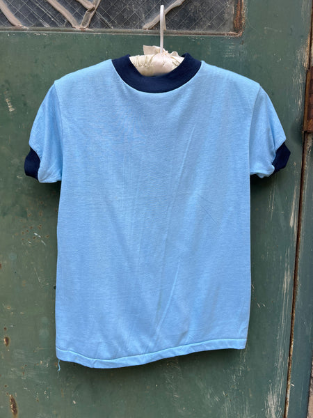 Vintage 1970's Light Blue Ringer T-Shirt