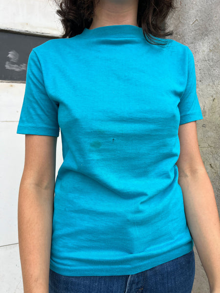 Vintage 1960's Teal Cotton T-Shirt