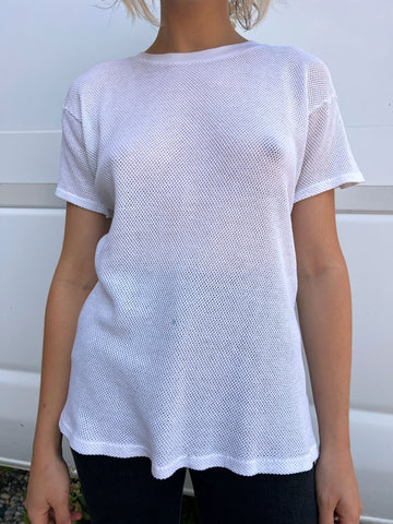 Vintage 1960's - 1970's Jockey White Mesh T-Shirt