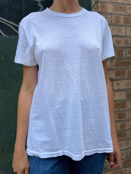 Vintage 1960's - 70's White Cotton T-Shirt #1