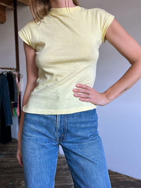 Vintage 1940's Yellow Cotton T-Shirt