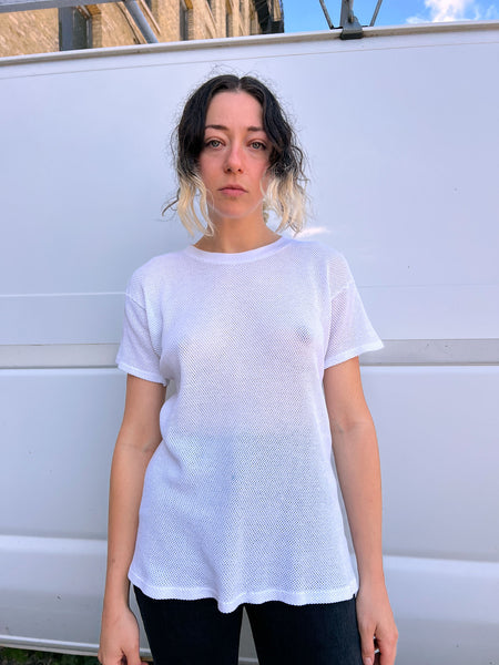 Vintage 1960's - 1970's Jockey White Mesh T-Shirt