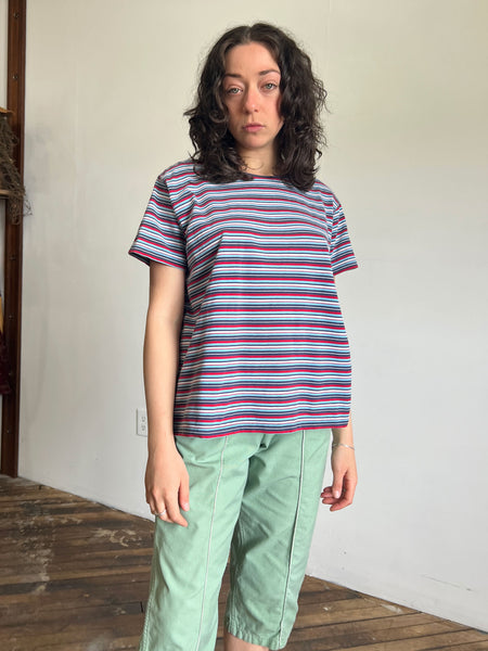 Vintage Cotton Striped T-Shirt