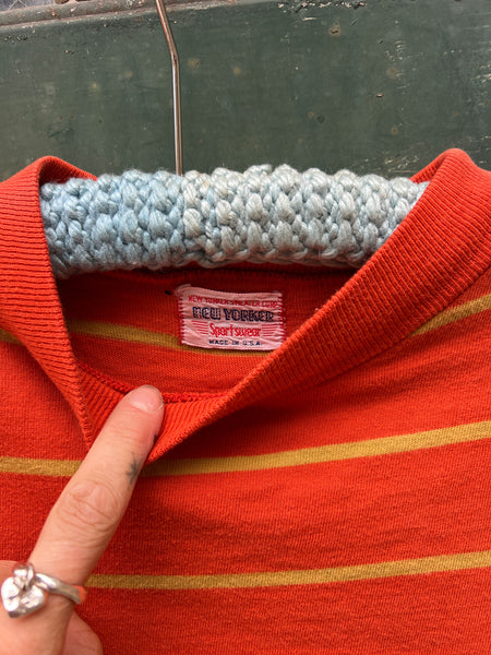 Vintage 1960's Orange "The Newyorker" Striped Short Sleeve Shirt