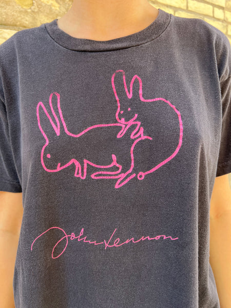 Vintage 1980's John Lennon Two Rabbits T-Shirt