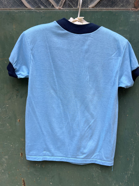 Vintage 1970's Light Blue Ringer T-Shirt