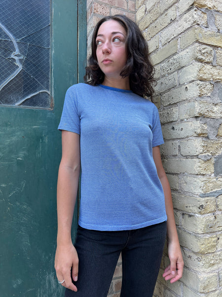 Vintage 1960's - 70's Blue and White Striped T-Shirt