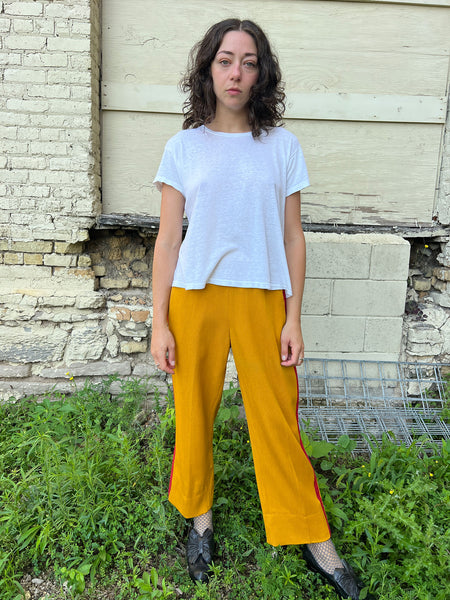 Vintage 1960's White Cotton Paper Thin T-Shirt