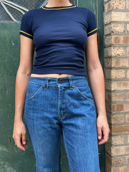 Vintage 1960's - 70's Blue Short Sleeve Shirt