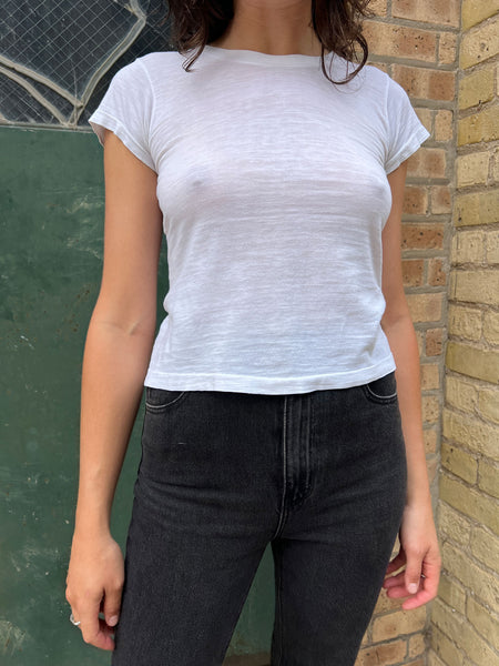 Vintage Paper Thin White Cotton T-Shirt