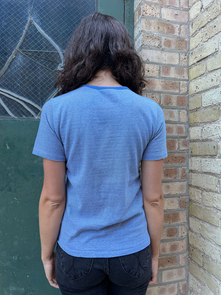 Vintage 1960's - 70's Blue and White Striped T-Shirt
