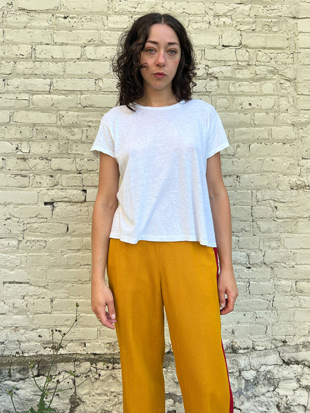 Vintage 1960's White Cotton Paper Thin T-Shirt