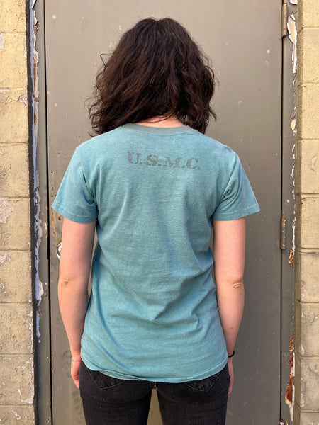 Vintage 1960's - 70's Faded Blue Cotton T-Shirt