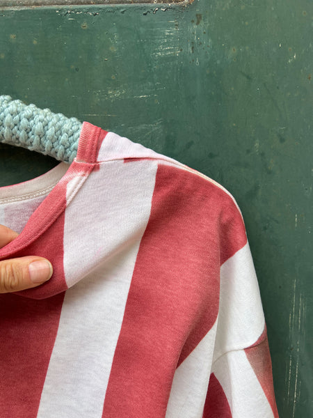 Vintage 1970's - 80's Hand Painted Red and White Striped T-Shirt