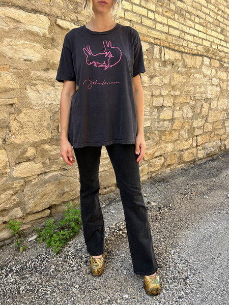 Vintage 1980's John Lennon Two Rabbits T-Shirt