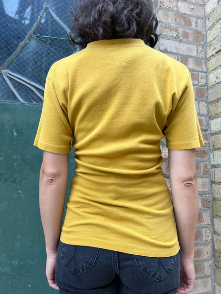 Vintage 1960's - 70's Mustard Cotton T-Shirt