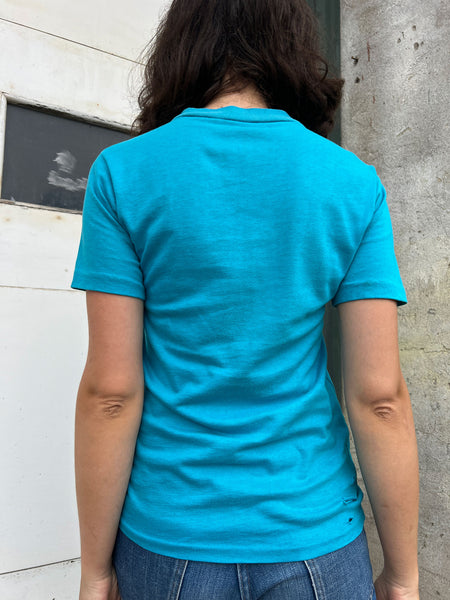 Vintage 1960's Teal Cotton T-Shirt