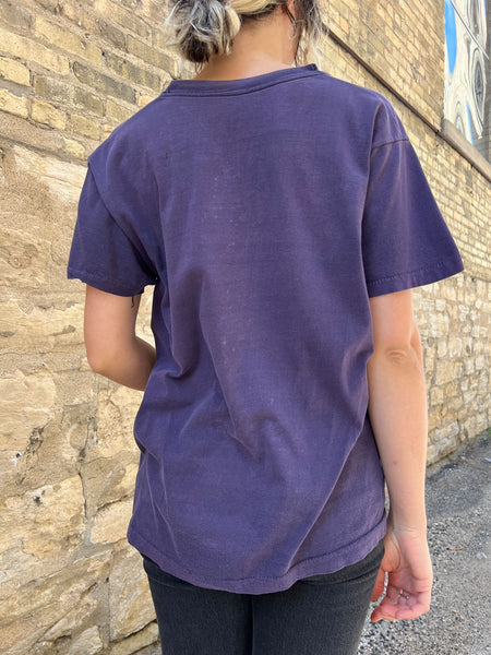 Vintage Navy Blue Pocket T-Shirt, Cotton
