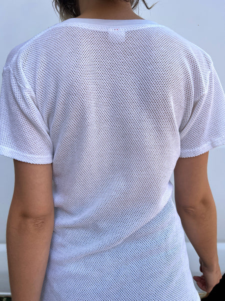 Vintage 1960's - 1970's Jockey White Mesh T-Shirt