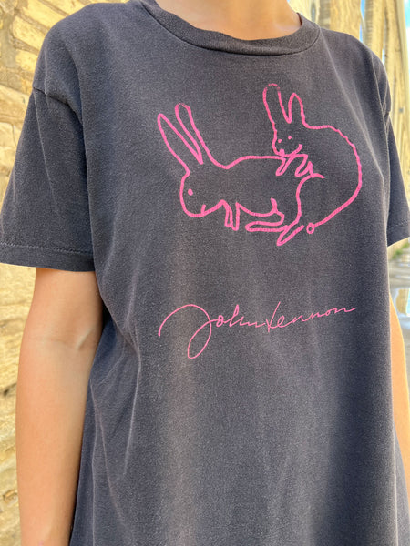 Vintage 1980's John Lennon Two Rabbits T-Shirt