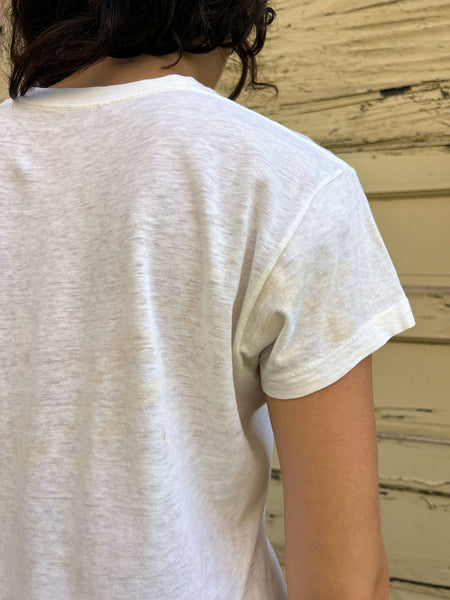 Vintage 1960's White Cotton Paper Thin T-Shirt #2