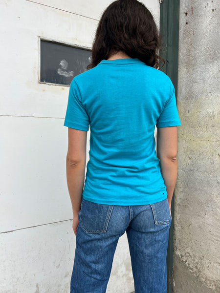 Vintage 1960's Teal Cotton T-Shirt