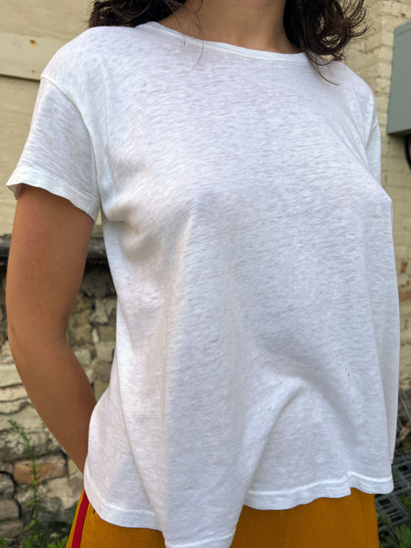 Vintage 1960's White Cotton Paper Thin T-Shirt