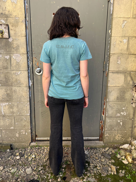 Vintage 1960's - 70's Faded Blue Cotton T-Shirt