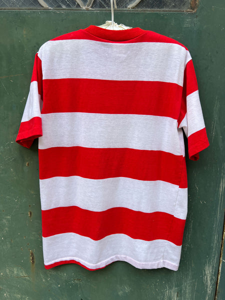 Vintage 1960's Campus Red and White Striped T-Shirt