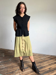 Antique Early Vintage 1920s Black Wool Knit Vest