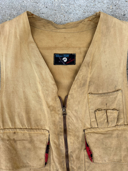 Vintage 1940's - 1950's Blue Bill by Red Head Zip Up Duck Hunting Vest, Sportswear, 40's 50's